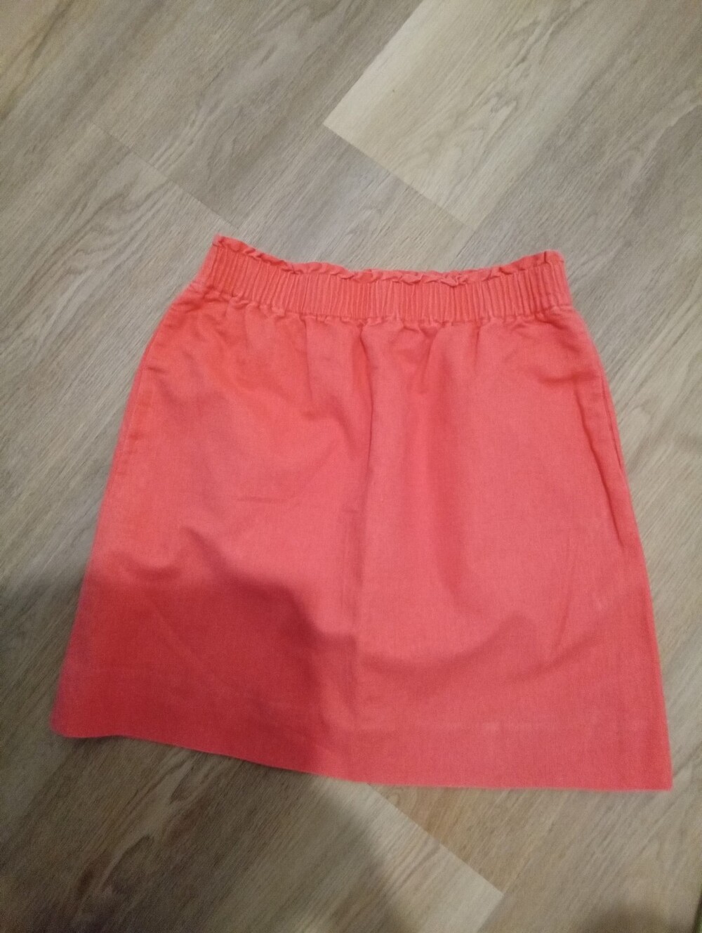 J. Crew Size 4 Coral Elastic-Waist Linen Mini Skirt